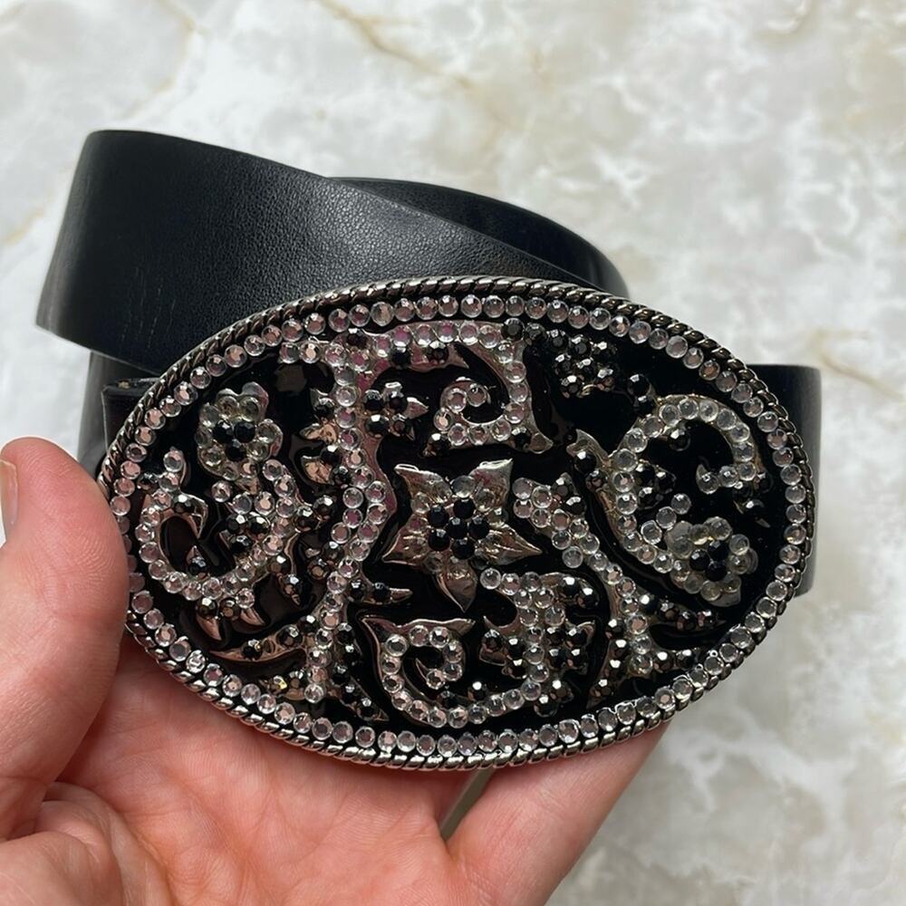 Express Faux Gemstone Studded Western Glam Belt